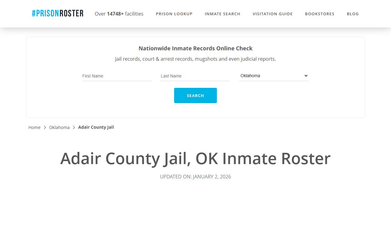 Adair County jail prison roster and released inmate records