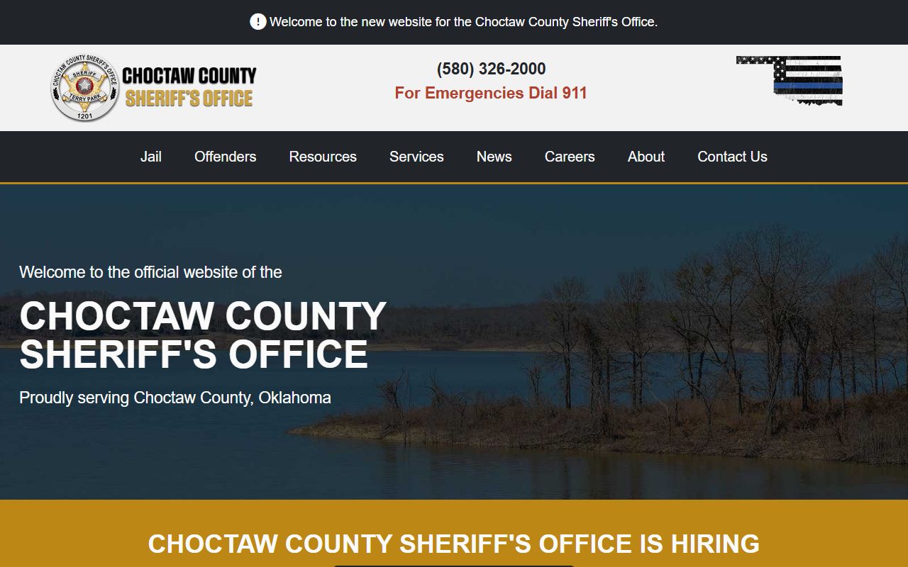 Choctaw County Sheriff's Office website for released inmate records