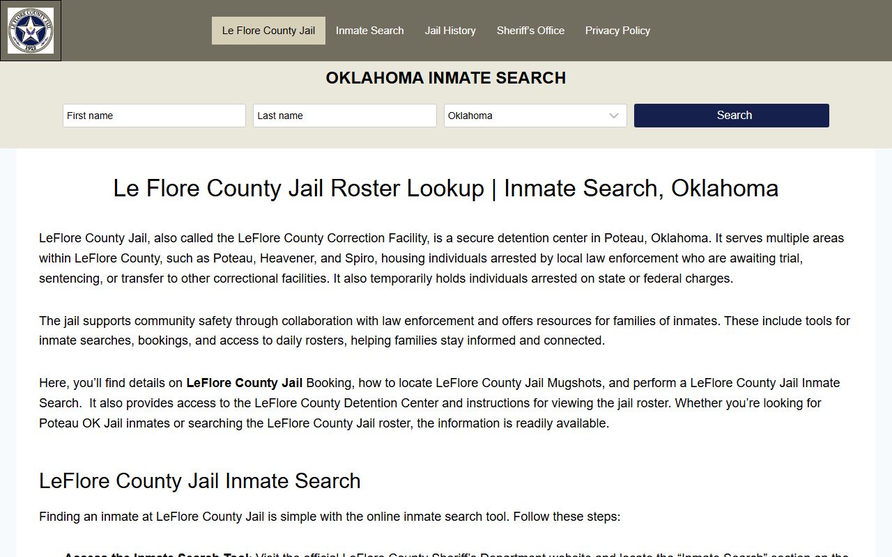 Le Flore County Jail roster lookup
