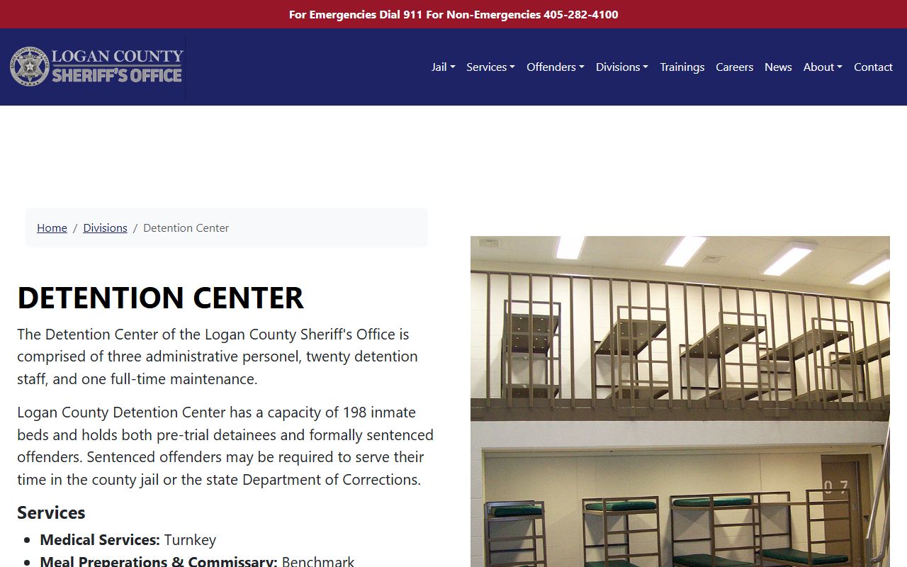 Logan County Detention Center information page