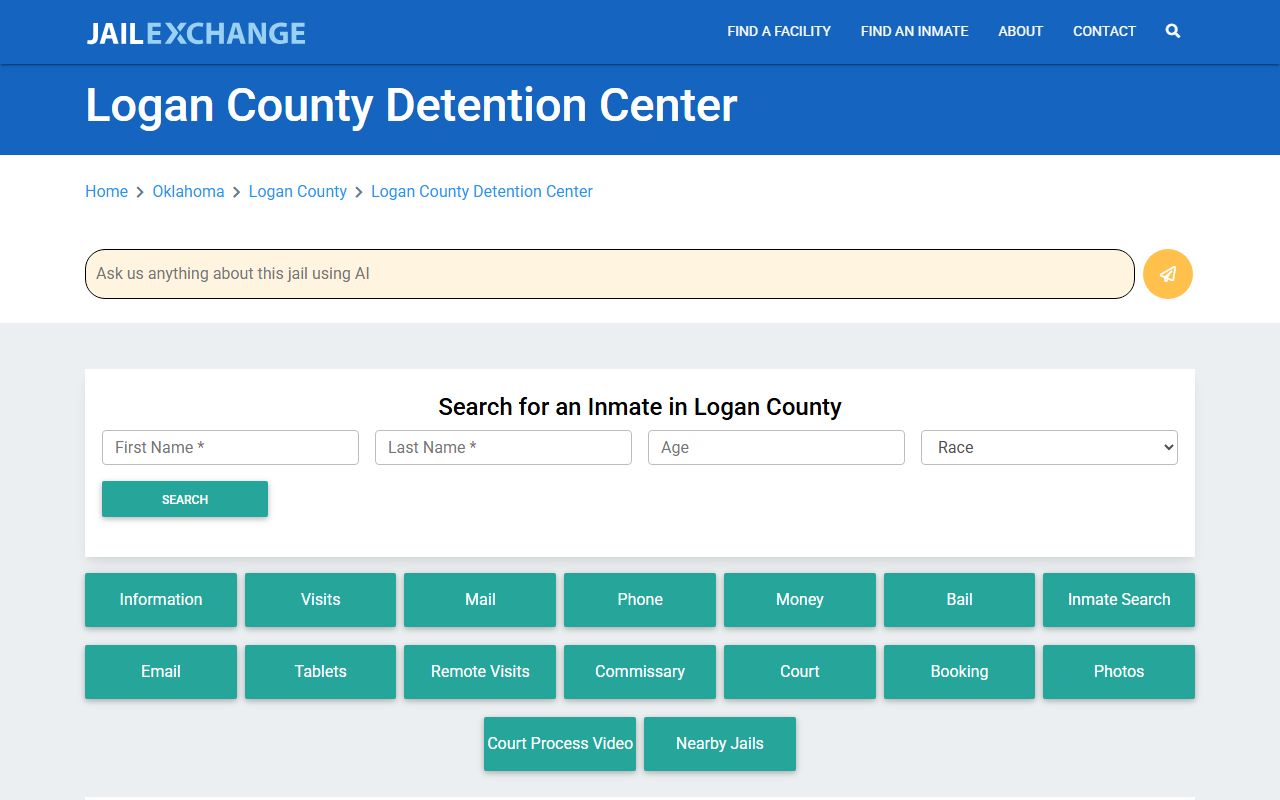 Logan County Jail inmate information on Jail Exchange