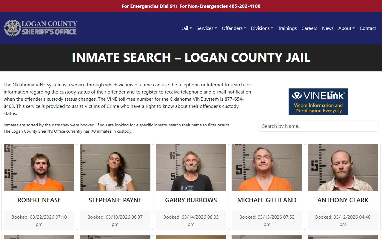 Logan County Sheriff's Office online inmate search