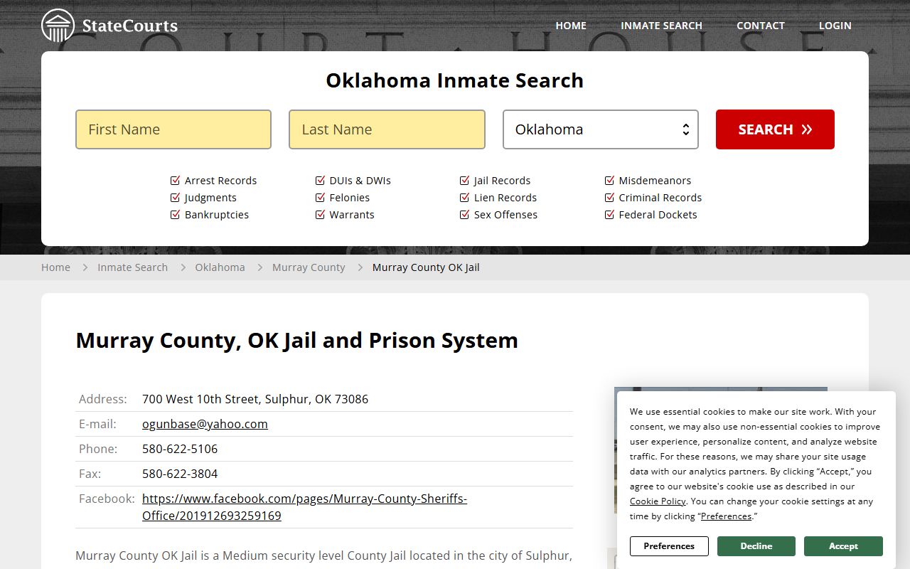 Murray County Jail on StateCourts.org