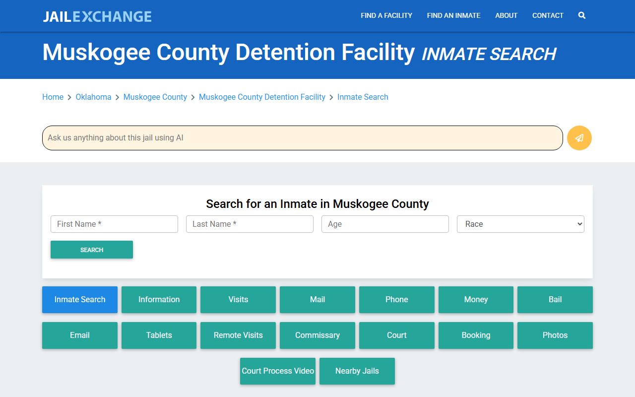 Muskogee County Jail inmate search and mugshots