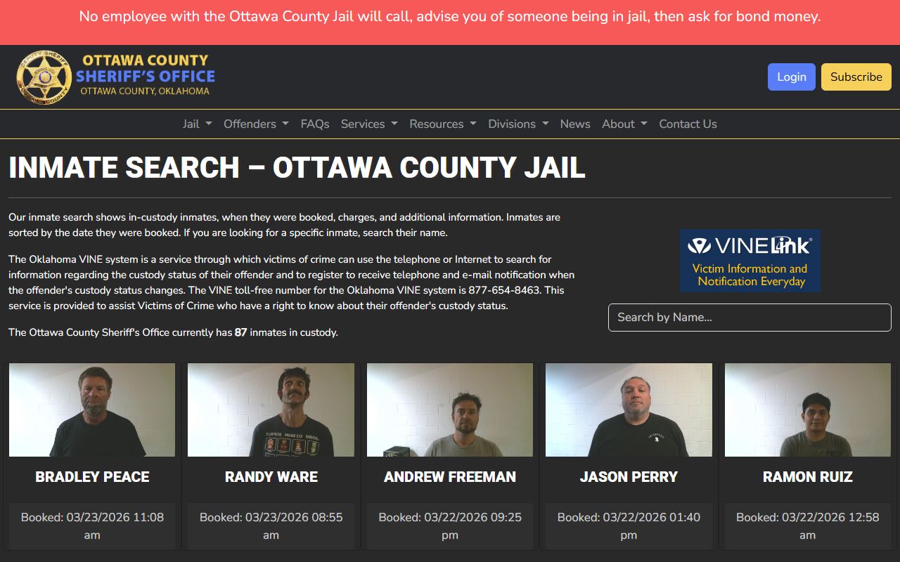Ottawa County inmate search portal