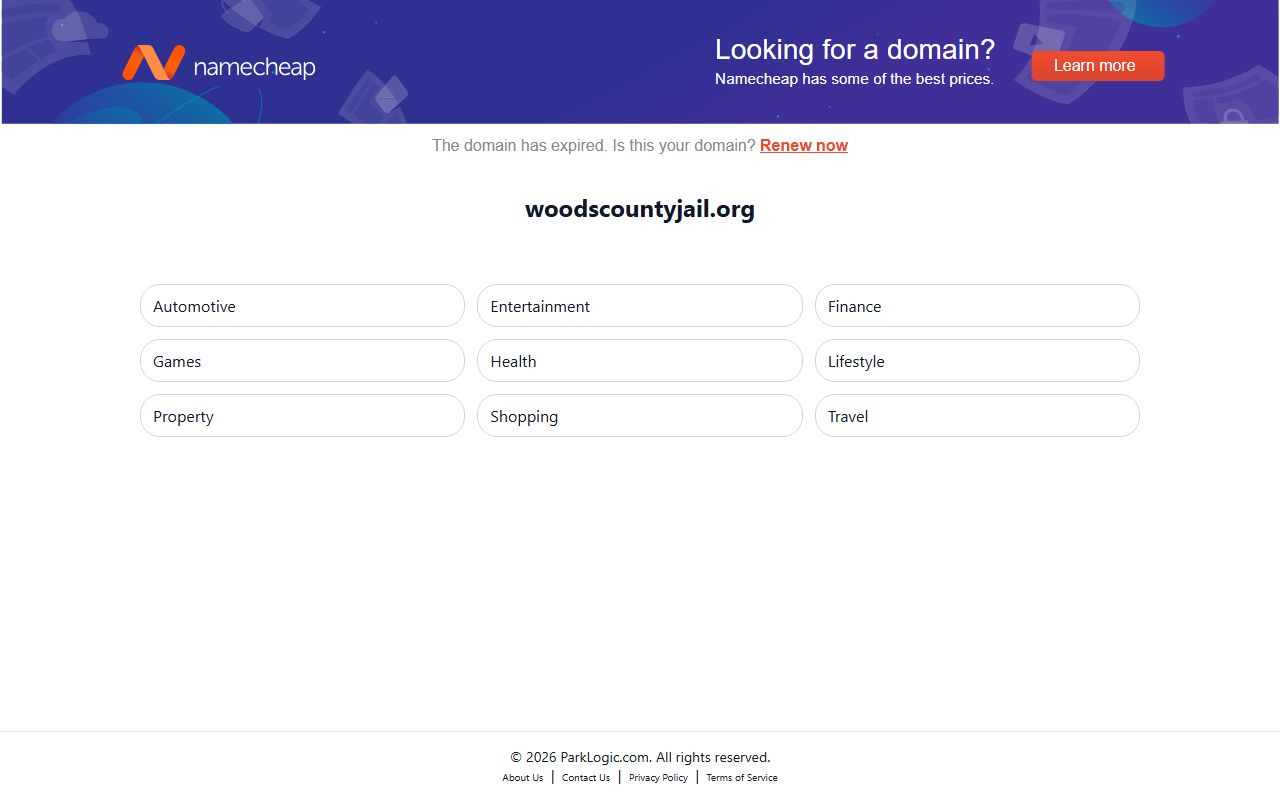 Woods County Jail portal