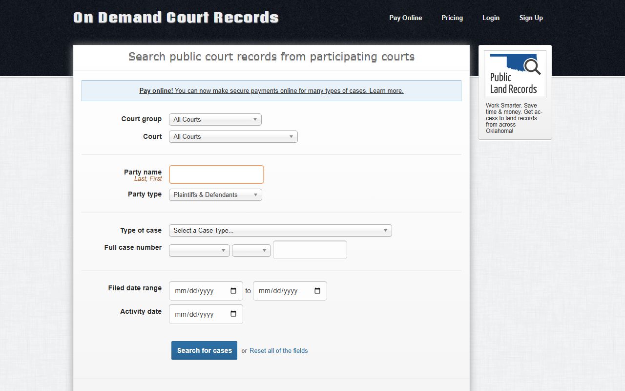 On Demand Court Records ODCR - Oklahoma released inmates